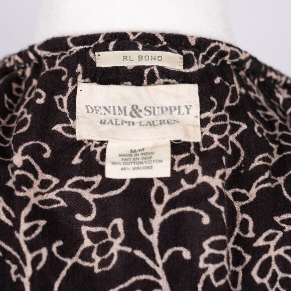 Ralph Lauren Denim Supply RL Boho Floral Peasant Style Blouse MEDIUM Oversized - Picture 6 of 6